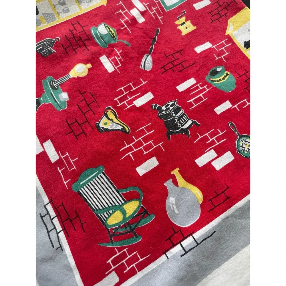 Vintage tablecloth. Red